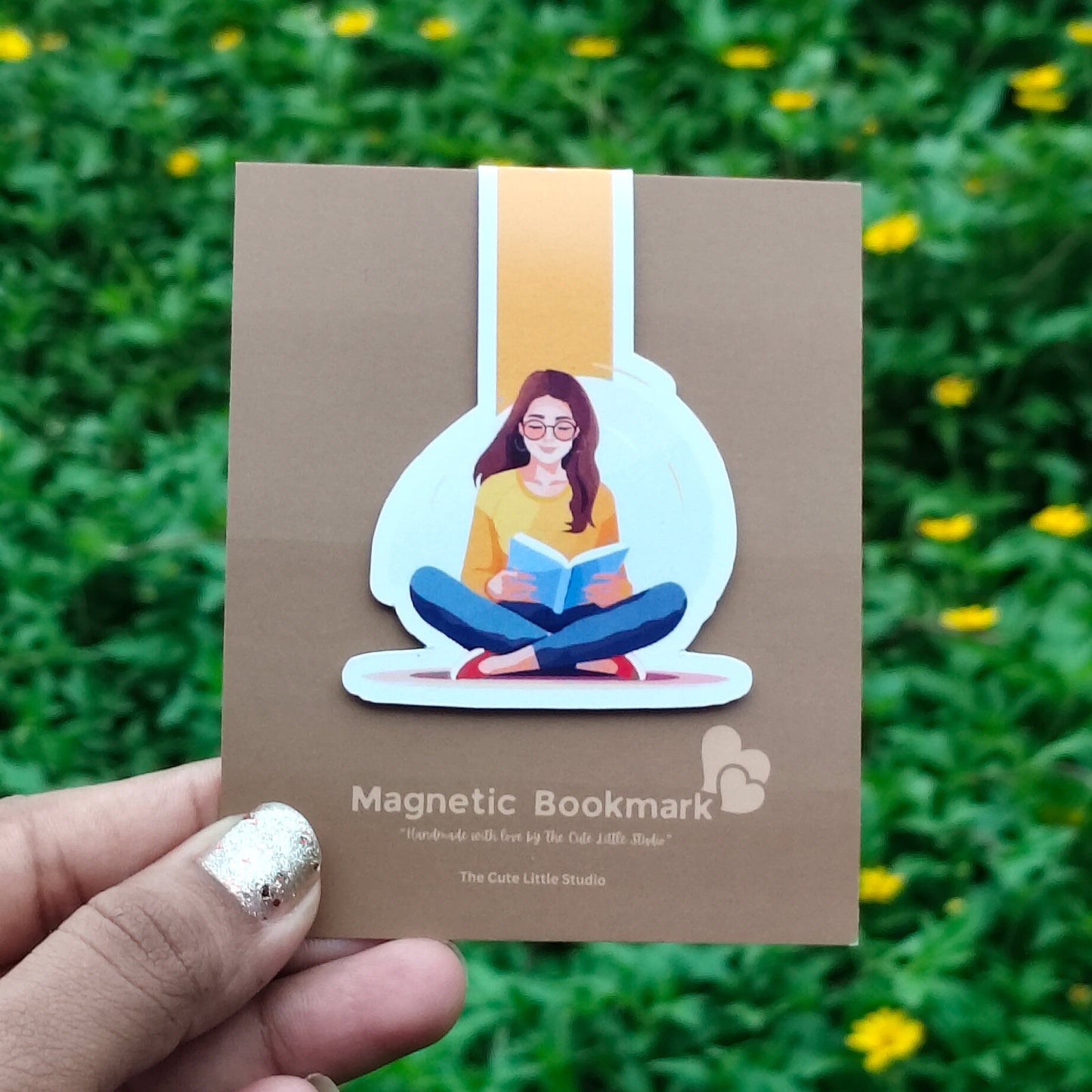 A Girl reading a Book Magnetic Bookmark