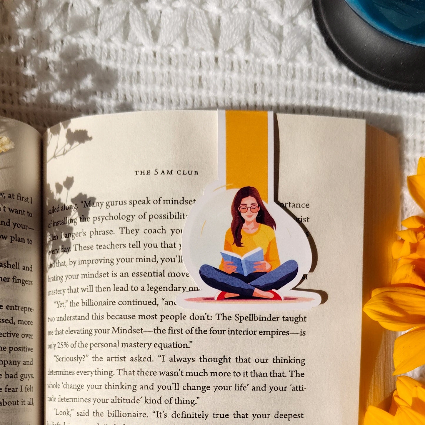 A Girl reading a Book Magnetic Bookmark