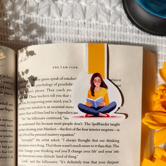 A Girl reading a Book Magnetic Bookmark