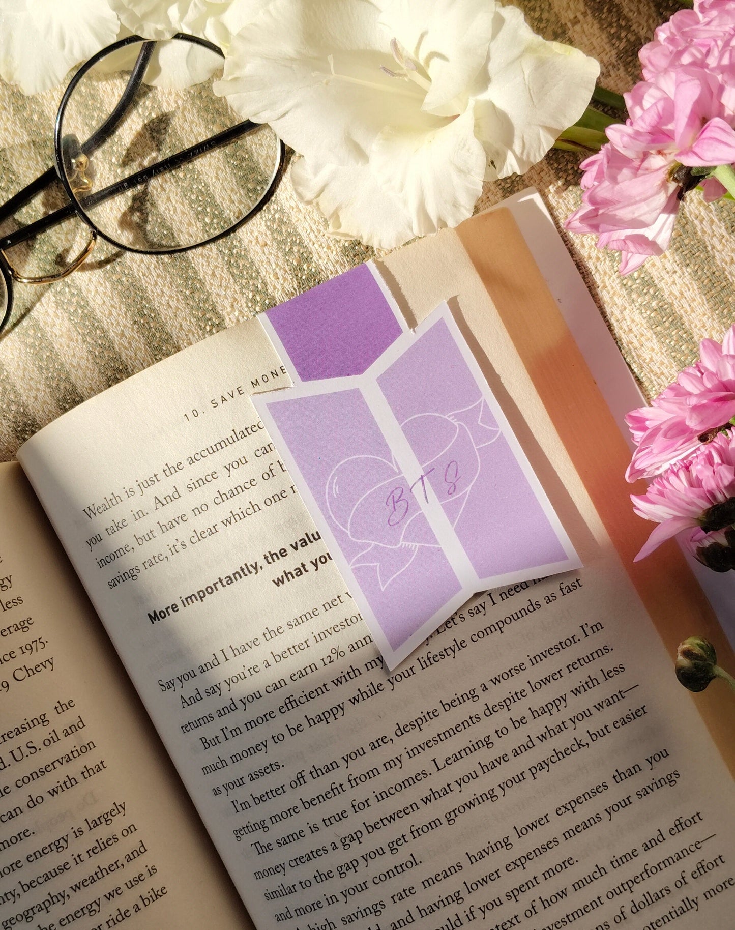 Lavender Heart Banner Magnetic Bookmark
